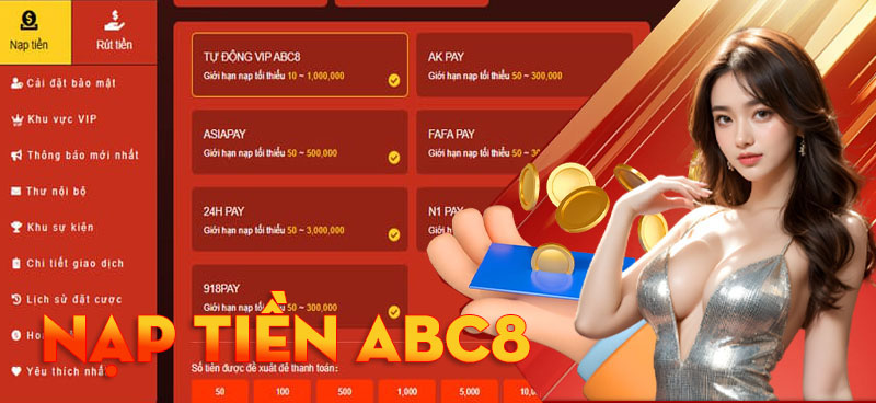 Cách nạp tiền Abc8 siêu nhanh 